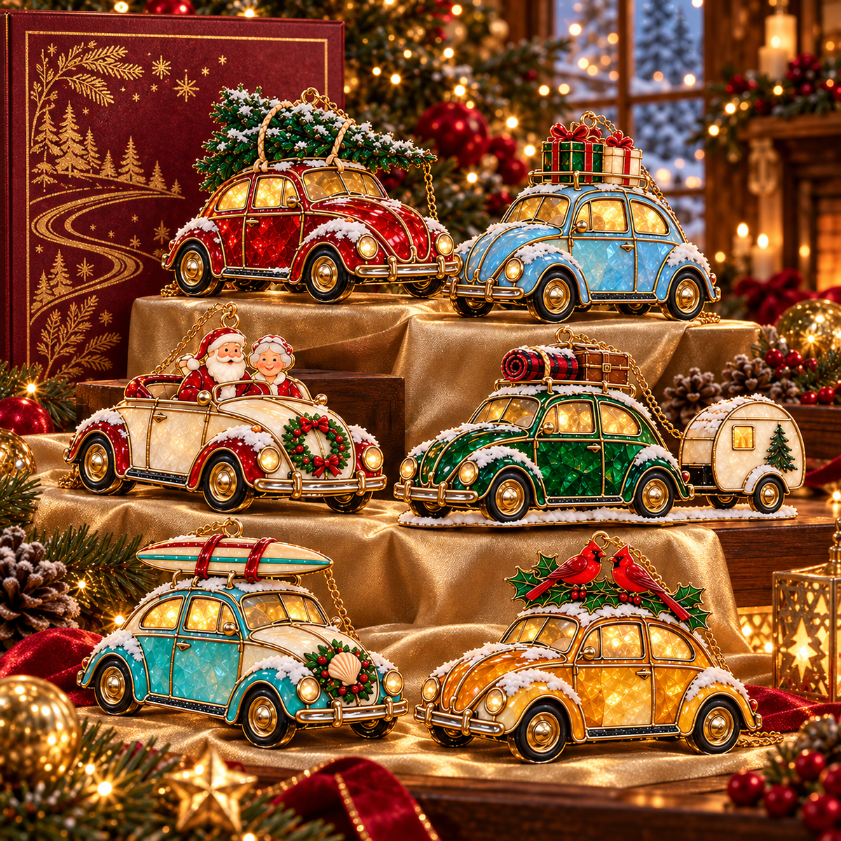 Vintage Christmas Car Ornaments