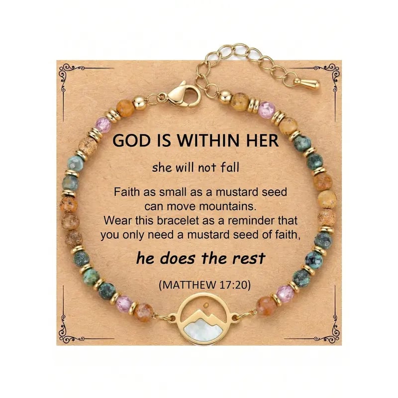 ✝️ Mustard Seed Faith Bracelet – Matthew 17:20 Inspirational Christian Bracelet