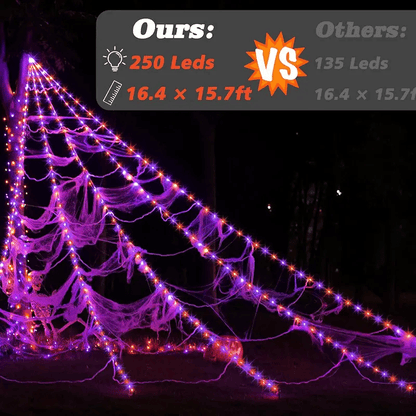 🎃Halloween Glowing Spider Web Lights🕷️