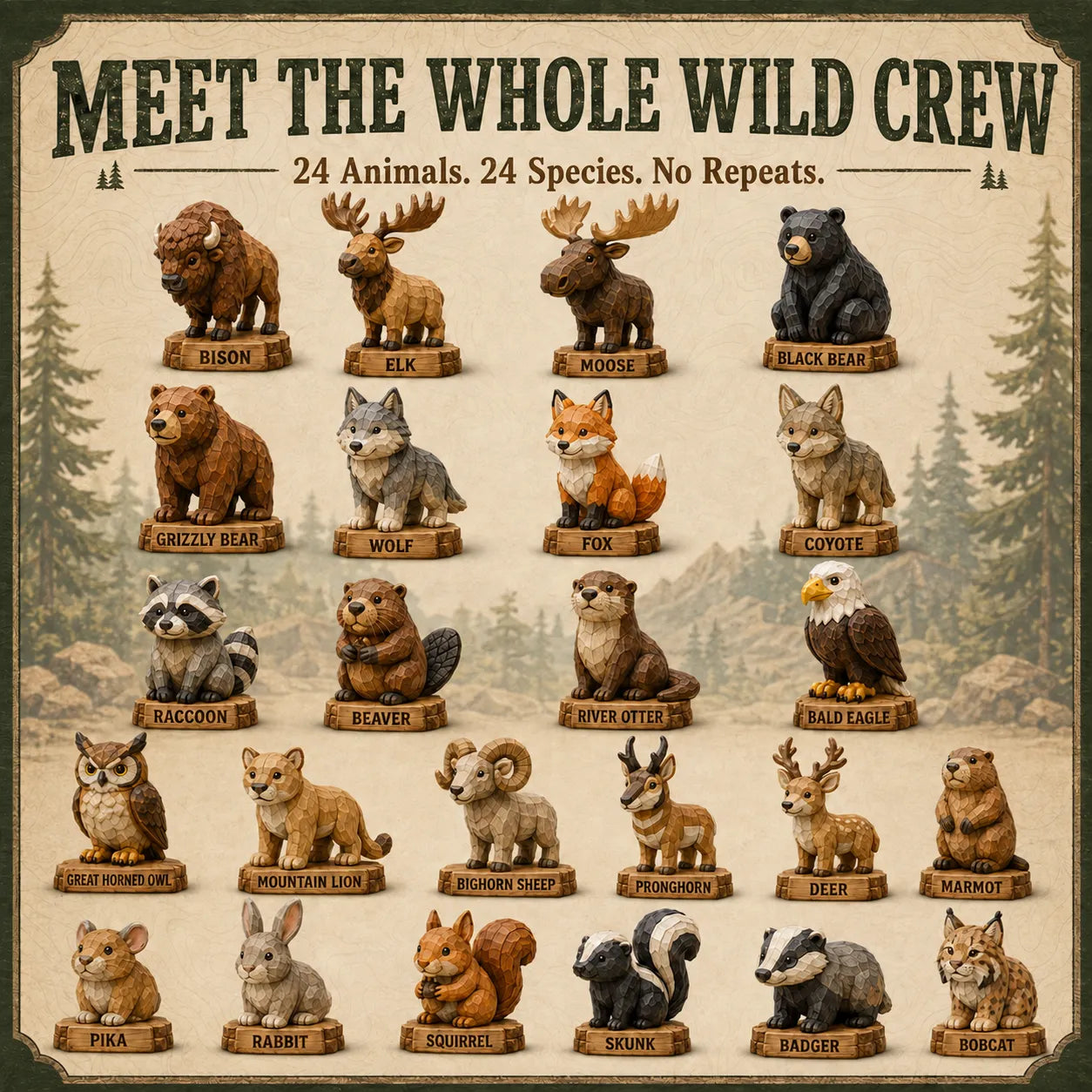 🐾 LAST DAY 49% OFF – 24 Days of National Park Wildlife Advent Calendar | 24 Unique Animal Collectibles Featuring Bison, Bears, Wolves, Eagles & More Wild Discoveries 🎄🏞️