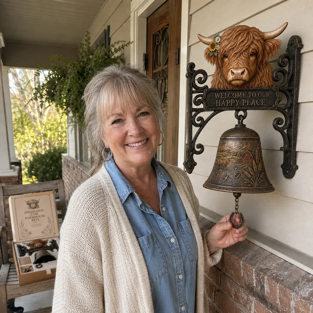 🎉🎅 2026 Christmas Gift 50% Off--🐂Highland Cow Farmhouse Welcome Bell🔔