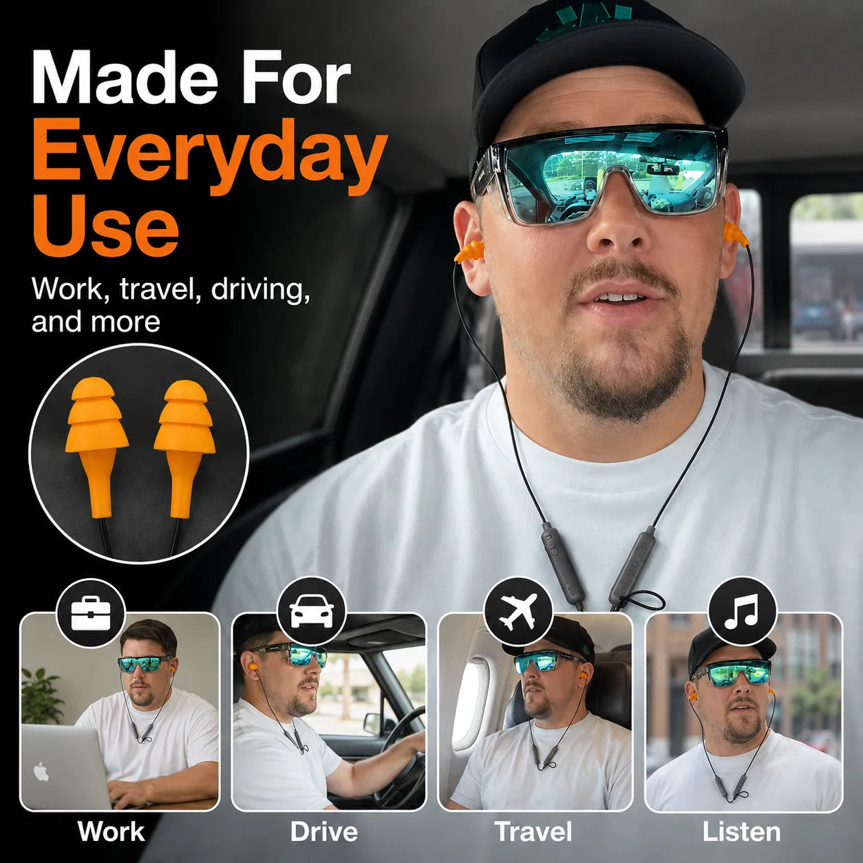 🎧📞 In-ear headphones — Noise Reduction Earplugs & Hands-Free Calling in One!