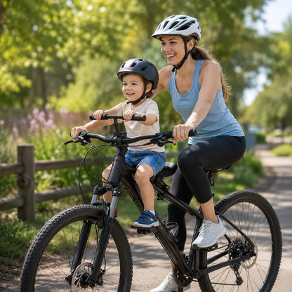 Front-Mounted Kids Bike Seat Set with Handlebar & Folding Foot Pedals
