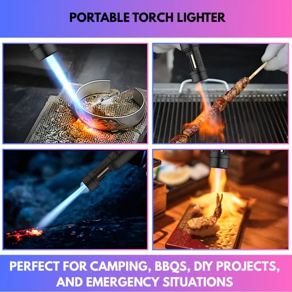 🔥Last Day 50% OFF🔥Portable Torch Lighter-🔥 1300°C of Pure Power – Windproof, Refillable & Ready for Anything! 💨🍳🏕️