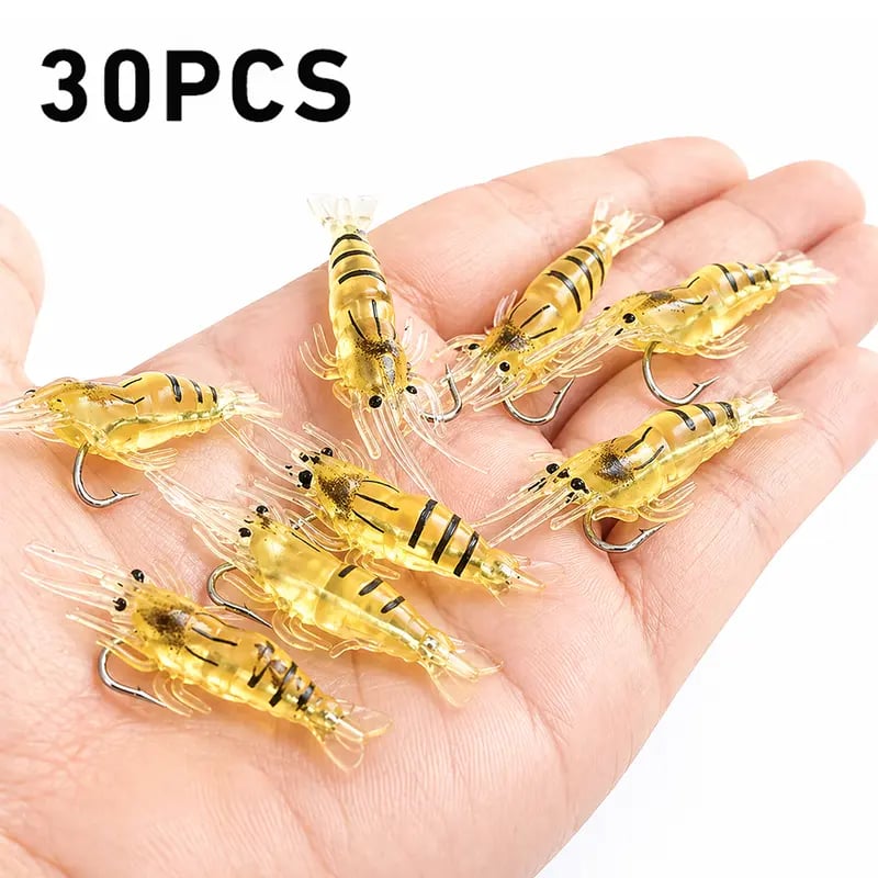 🦐 1.5‑Inch Realistic Shrimp Soft Fishing Lures (30 pcs/60pcs/90pcs)