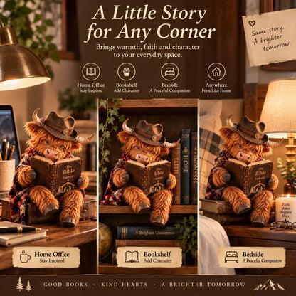 ⏳ Last Day 49% OFF – 🐮 Highland Cow Bible Nativity Figurine | Bookish Christmas Faith Décor for Shelves, Desks & Meaningful Gifts 🎄