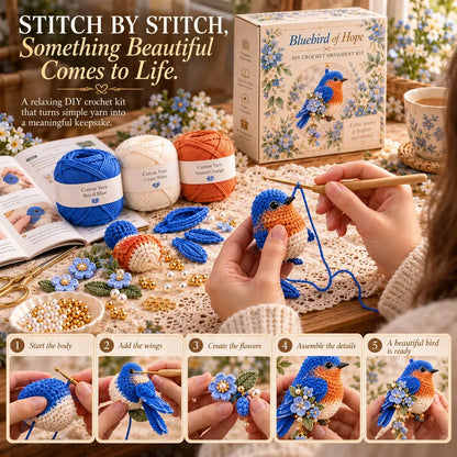🔥LAST DAY 50% OFF - 🧶 DIY Crochet Bird Ornament Kit Collection | Comfort, Hope & Grace