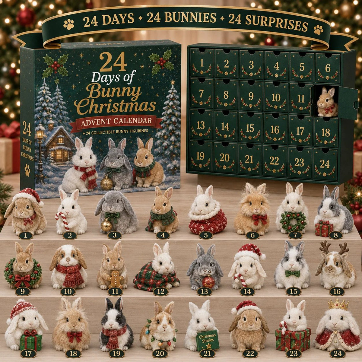 Bunny Christmas collection display