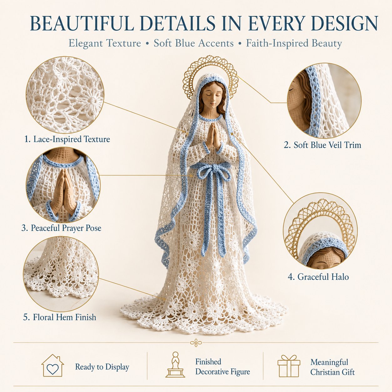 ⏳ Last Day 49% OFF – 🙏 Finished Faith-Inspired Lace Figure Collection | Intricate Openwork Details, Graceful Silhouettes & 3 Meaningful Devotional Designs ✨