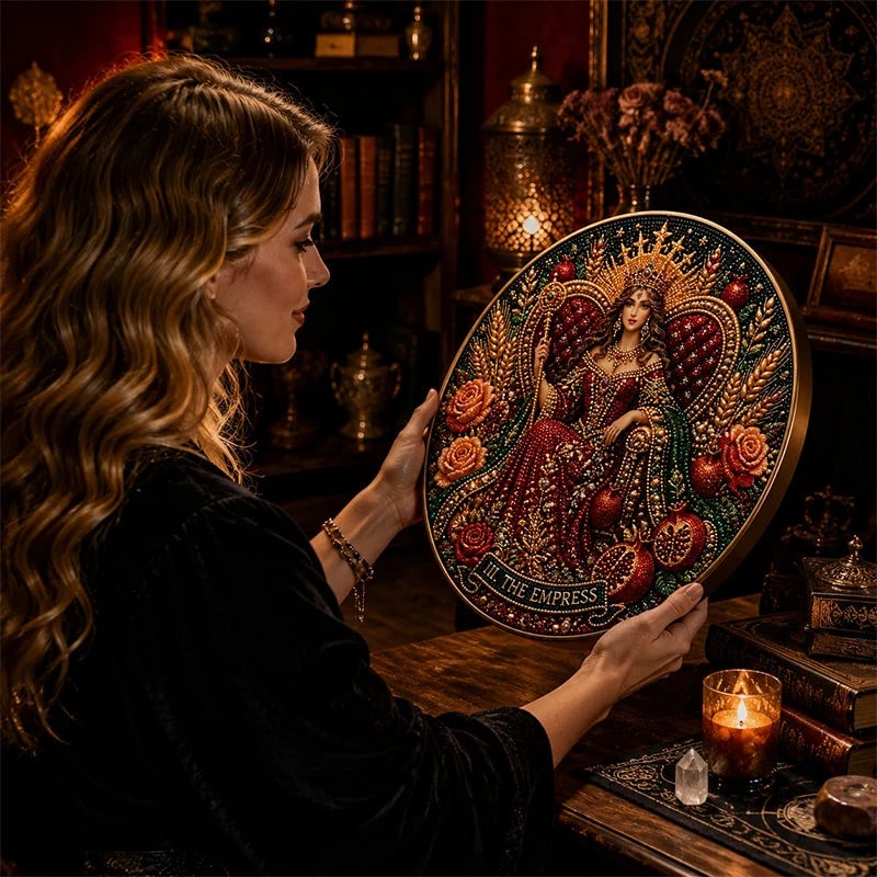 🔥 LAST DAY 49% OFF – 🔮 Premium 5D Diamond 12 Major Arcana Tarot Art Kit | Luxury Flocked Canvas with Scratch-Resistant Non-Fading Diamond Beads DIY Handmade Spiritual Decor 🌙💎✨