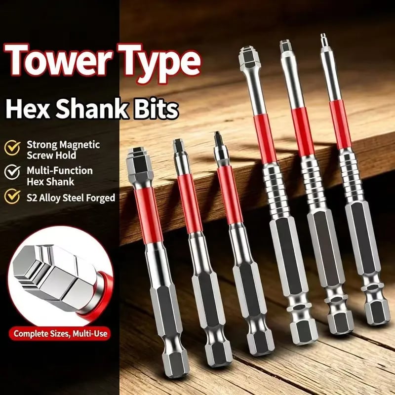 6-Piece Magnetic Hex Socket Bit Set 🔧 Grip Small Nuts Faster Without Constant Slipping & Dropping