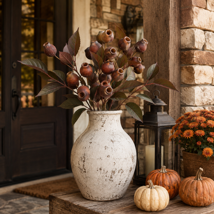 3 Pack Vintage Faux Seed Pod Bouquet – Rustic Seasonal Farmhouse Floral Stems