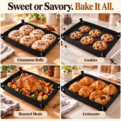 🍪 Foldable Silicone Baking Tray – Bake, Release & Store with Ease