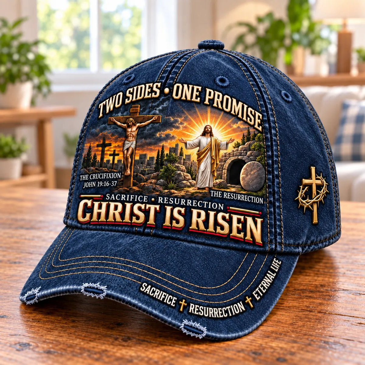 🔥LAST DAY 50% OFF - ✝️ Christ Is Risen Two Sides One Promise Baseball Cap (🧢100% Cotton)