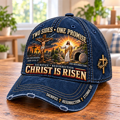 🔥LAST DAY 50% OFF - ✝️ Christ Is Risen Two Sides One Promise Baseball Cap (🧢100% Cotton)