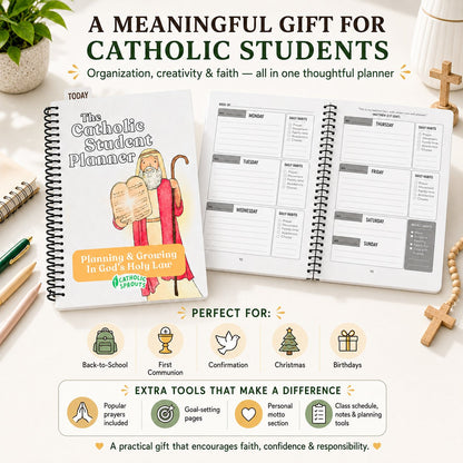 ✨ The Catholic Student Planner — A Faith-Filled Planner To Help Kids Stay Organized, Reflect & Grow