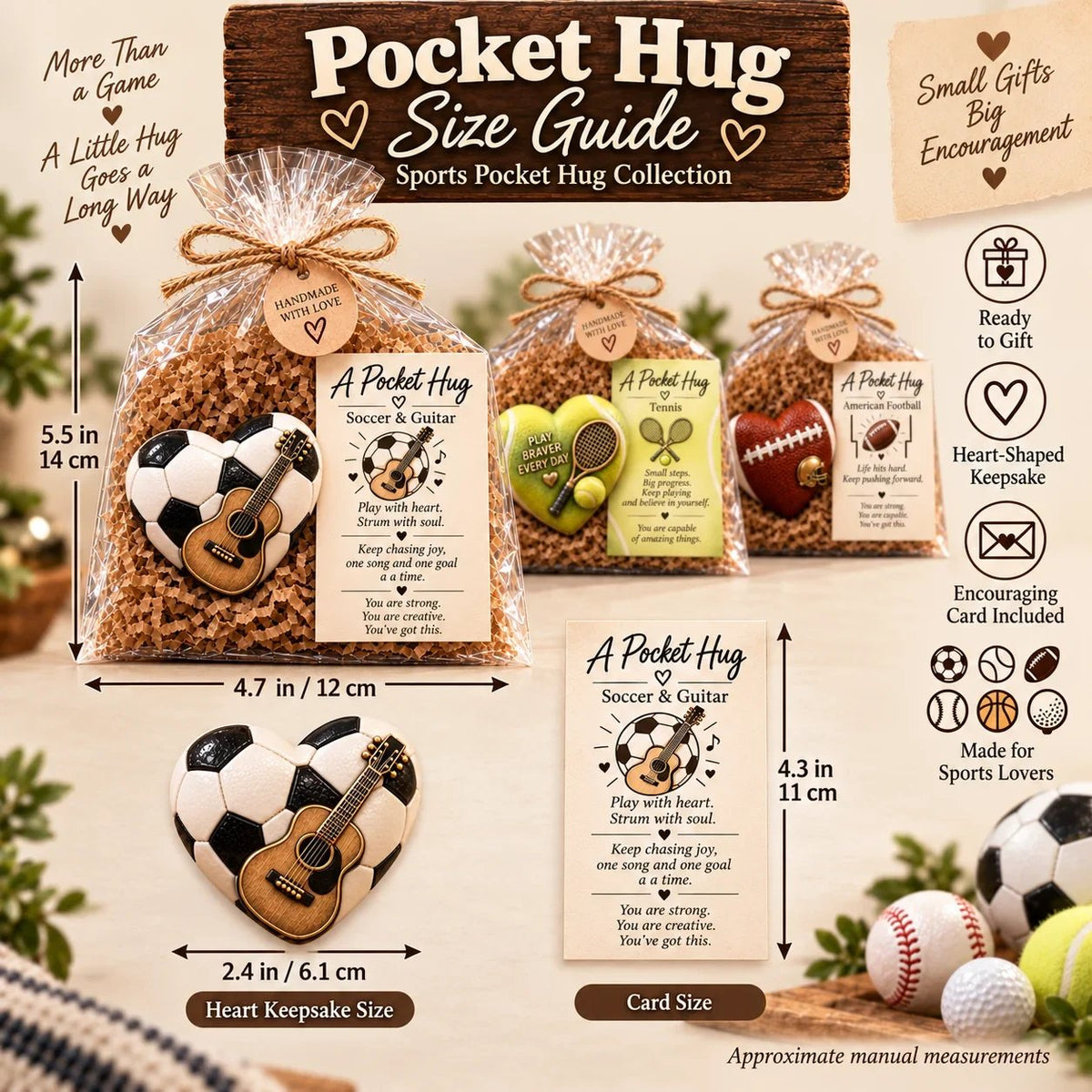 🏆 Sports Pocket Hug | Inspirational Athlete Keepsake Gift
