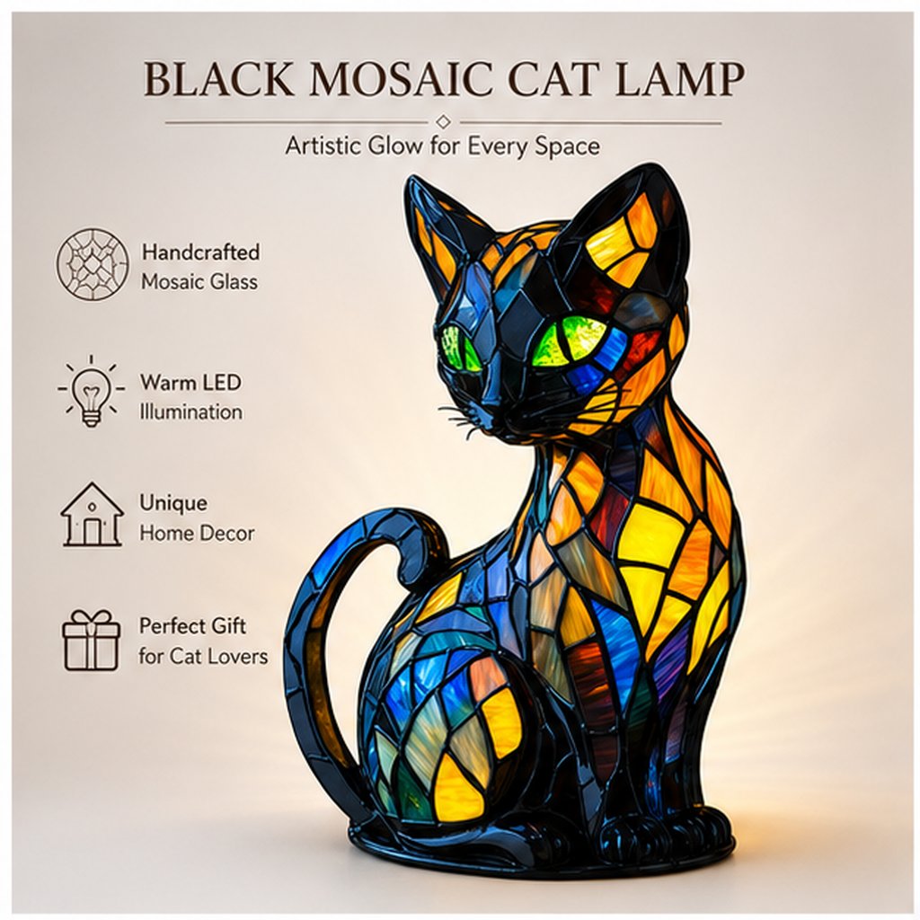 🐾 A Stained-Glass Cat Lamp That Makes Any Room Feel Magical ✨