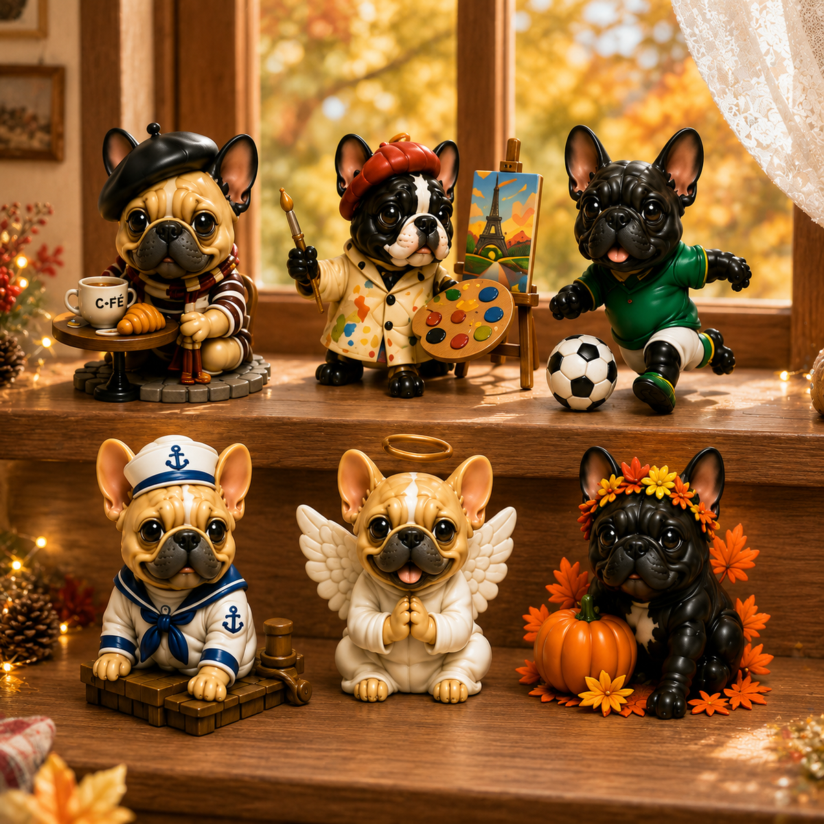 Frenchie advent calendar characters
