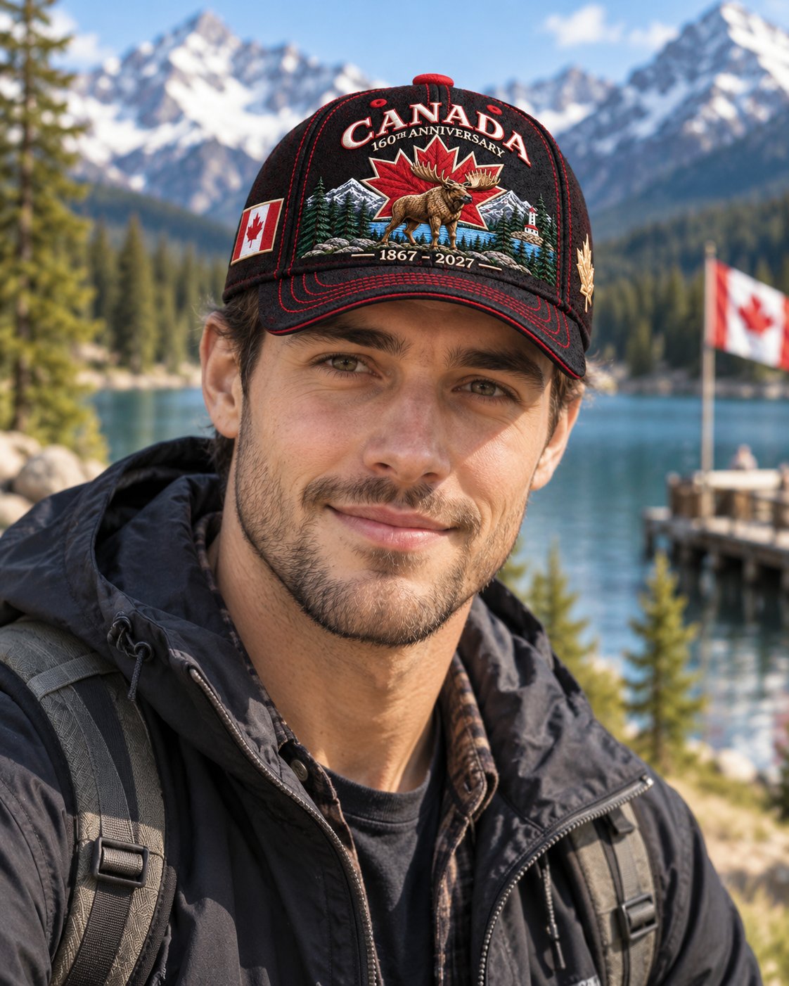 🎉 50% OFF | 🍁 Canada 160th Anniversary Embroidered Cap – 3 Colors