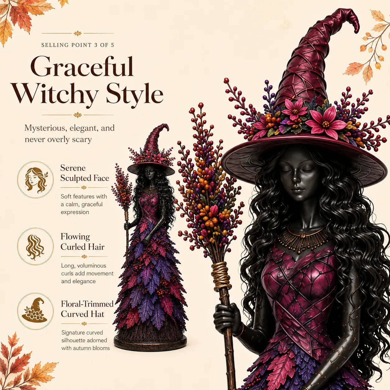 🔥Last Day 49% OFF-🧙Enchanted Autumn Witch Figurine (✨2026 Limited Edition)