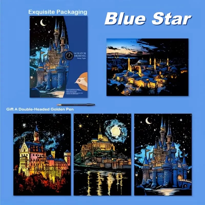 ✨Unwind & Create: 3D City Lights Scratch Art Book🎨