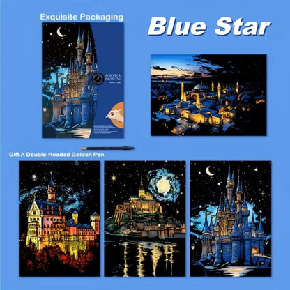 ✨Unwind & Create: 3D City Lights Scratch Art Book🎨