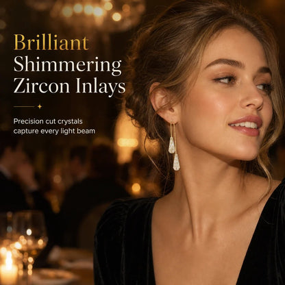 ✨ Two-Way Waterdrop Tassel Earrings - Convertible Zircon Drop Earrings 💎