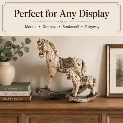 Vintage Distressed Rocking Horse Pair