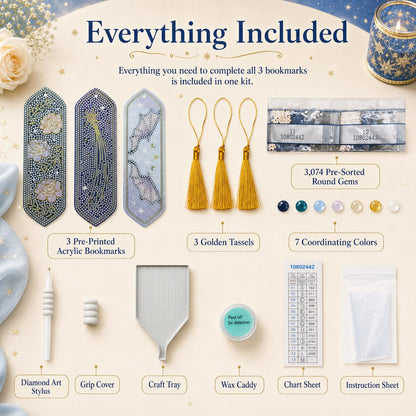 🔥LAST DAY 50% OFF-🌌Starlit Romance Diamond Art Bookmark Kit