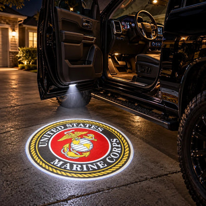 🇺🇸 Pride Shine Car Welcome Light | Patriotic Door Projection for Veterans & Military Families 🎖️