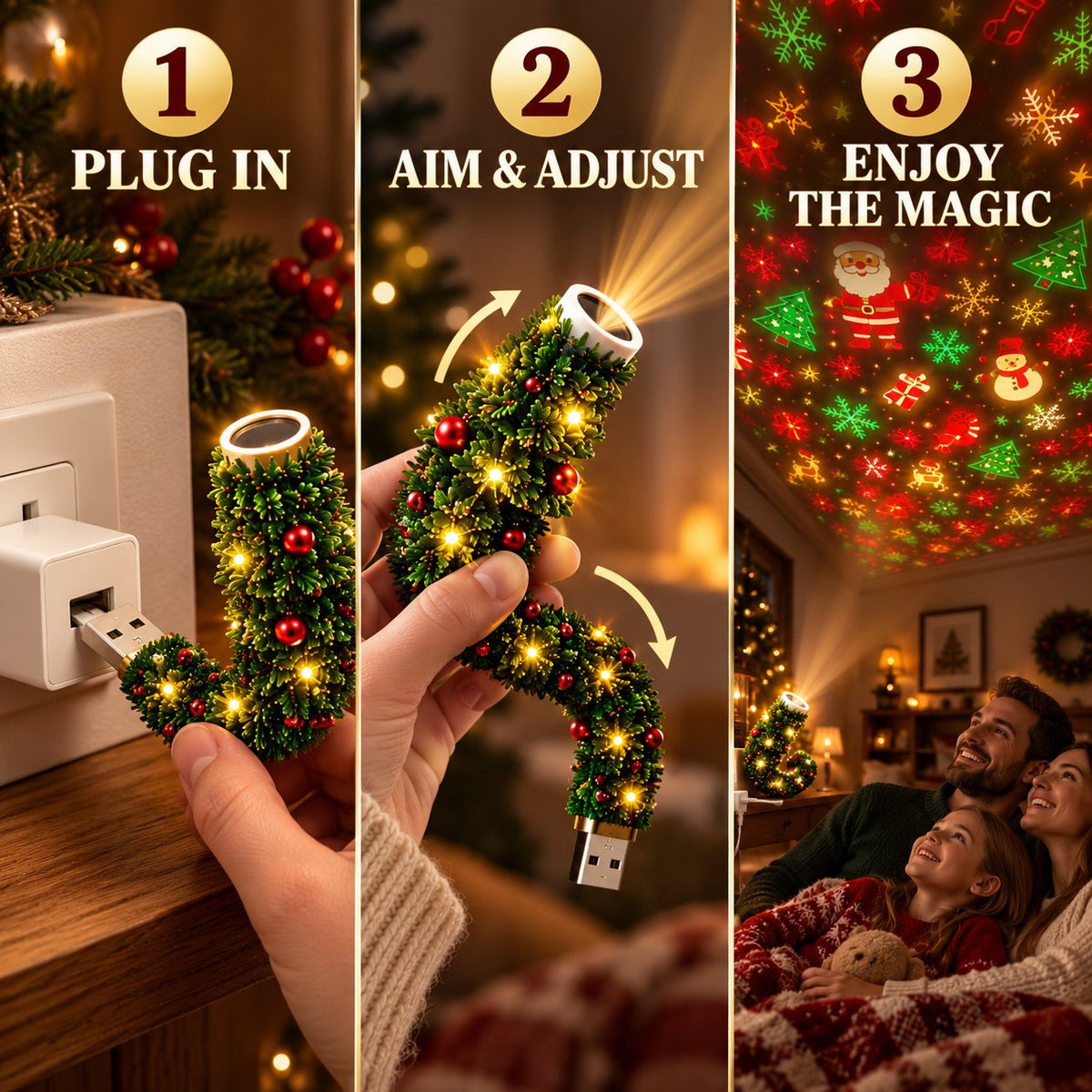 🎄Holiday Christmas Tree Projector Light✨