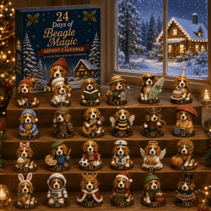 Beagle Magic Advent Calendar 2026 – 24 Days of Unique Beagle Miniature Collectibles, 24 Cute Holiday
