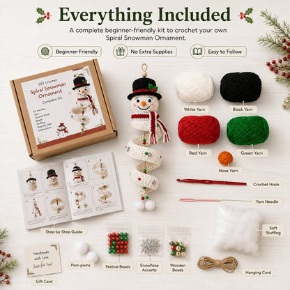 Crochet Christmas Spiral Ornament DIY Kit