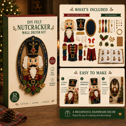 ⏳ Last Day 49% OFF – 🎅 Beginner-Friendly 52-Piece DIY Layered Felt Santa Wall Decor Kit | Complete Kit with All Tools & Step-by-Step Guide Included 💕