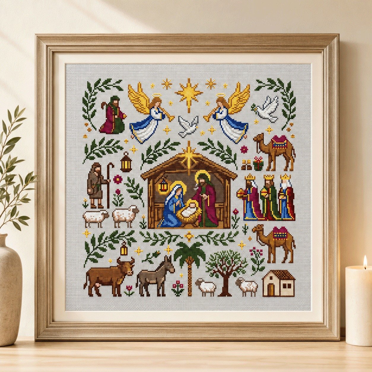 🔥LAST DAY 50% OFF - ✝️🧵Nativity Cross Stitch Kit