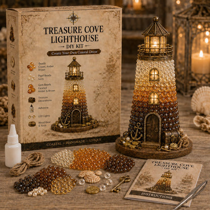 ⏳ Last Day 49% OFF – 🌊 Beginner-Friendly DIY Lighted Sea Glass-Style Lighthouse Kit Collection | Complete Kit with Sea Glass-Style Pieces, LED Lights & Step-by-Step Guide Included 💕