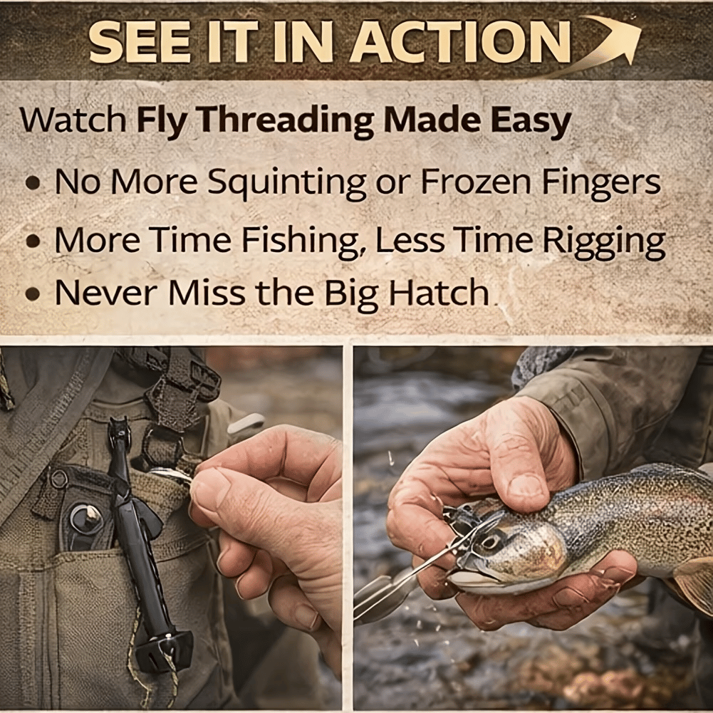 🔥Last Day 49% OFF🎣Fly Roost Magnetic Fly Threader – Instant Hook Threading Tool for Fly Fishing, Perfect for Small Flies & Low Light, Portable with Lanyard Hole