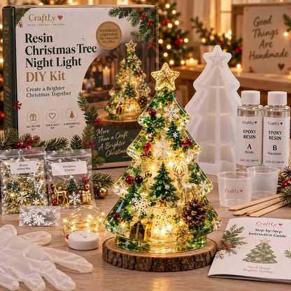 ✈️ Buy 2+ Get Free Shipping🎄✨ DIY Christmas Glow Tree – Beginner-Friendly Resin Craft Kit with Lights & Festive Decorations