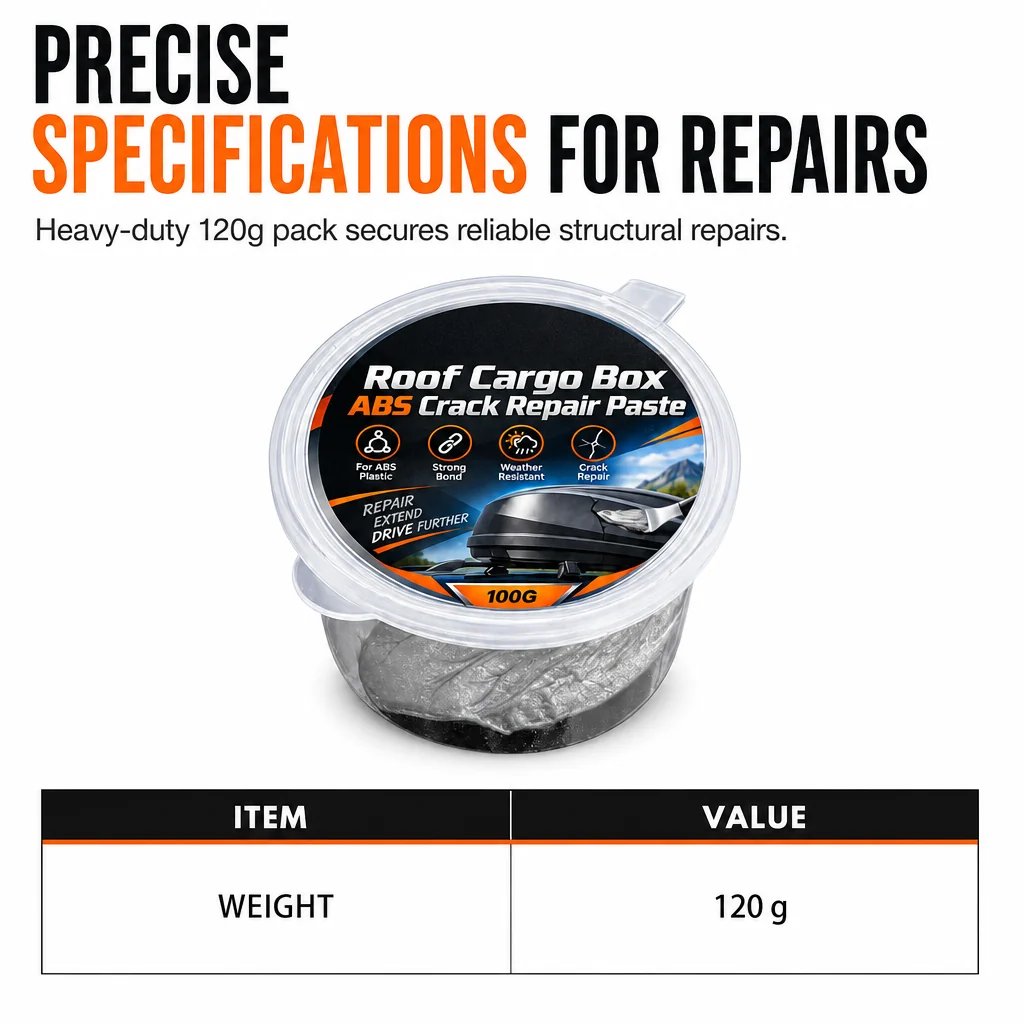 🛠️ Roof Box Crack Repair Filler Cream | 100g ABS Panel Compound