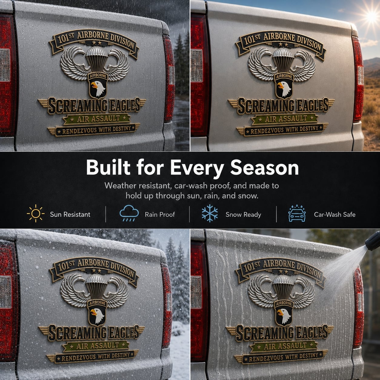 🦅U.S. Army 101st Airborne Division (Air Assault) Tribute Metal Car Emblem