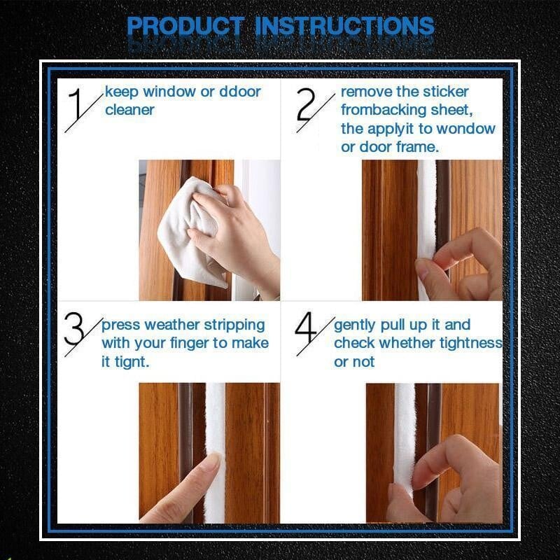 Silicone Door Weather Stripping Seal Strip, 5M/16.4FT Adhesive Door Bottom Draft Stopper for Doors and Windows