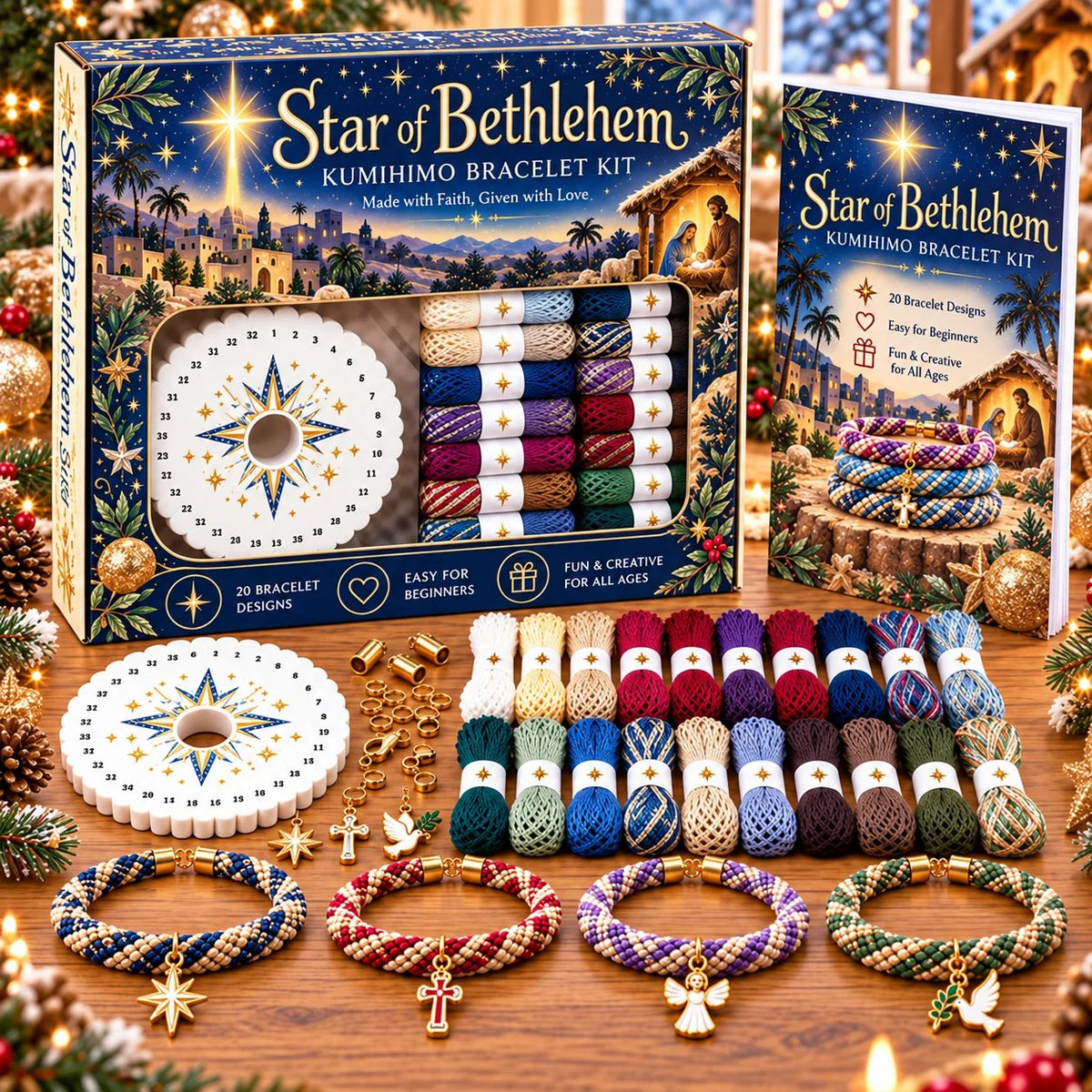 🎄 Christmas Kumihimo Bracelet Making Kit | DIY Braided Friendship Bracelets & Creative Handmade Holiday Gifts 🧶
