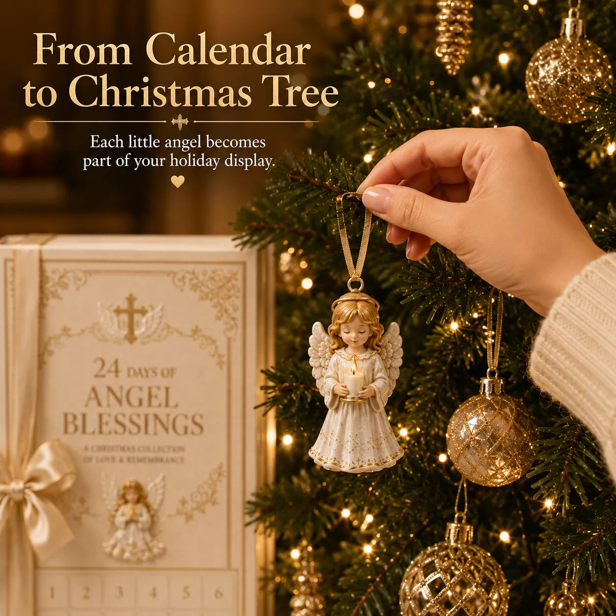 ⏳ Last Day 49% OFF – 👼 24-Day Angel Christmas Advent Calendar | 24 Unique Faith-Inspired Angel Ornaments with Hanging Loops for Daily Advent Surprises & Tree Display 🎄✨