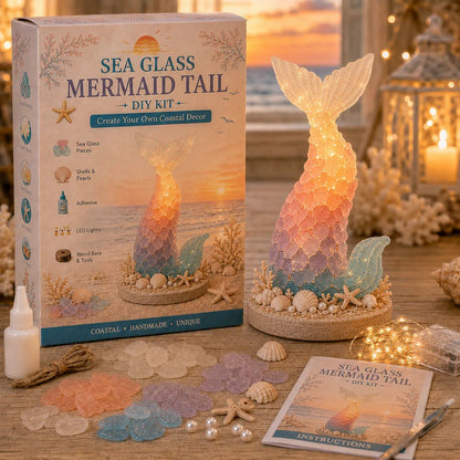 ⏳ Last Day 49% OFF – 🌊 Beginner-Friendly DIY Glowing Sea Glass-Style Ocean Art Kit Collection | Complete Kit with Sea Glass-Style Pieces, LED Lights & Step-by-Step Guide Included 💕