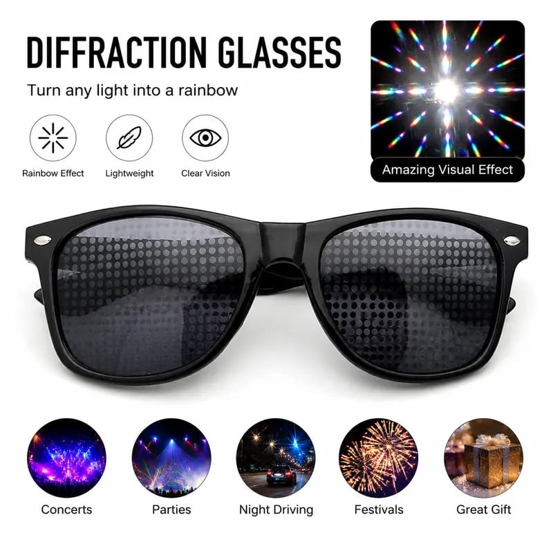 Dollar Sign Diffraction Glasses – Fun Light Effect Party Glasses