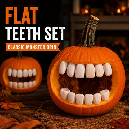 🔥 LAST DAY 49% OFF – 🎃 Monster Grin Pumpkin Decorating Kit | Create Bold 3D Jack-O’-Lantern Faces with Press-In Teeth & Reusable Designs 🦷✨