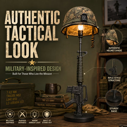 🔫 Tactical Rifle Helmet Table Lamp