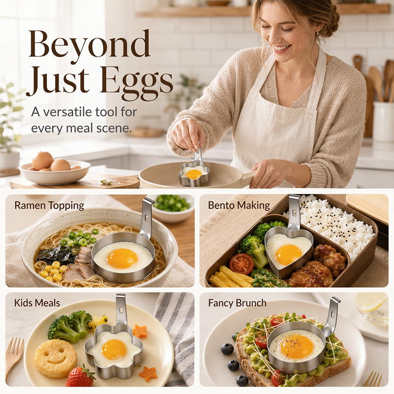 304 Stainless Steel Egg Ring Mold – 5 Fun Breakfast Shapes