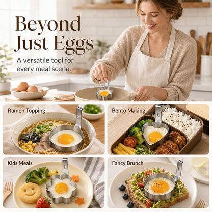 304 Stainless Steel Egg Ring Mold – 5 Fun Breakfast Shapes